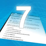 A large white number 7 overlays a tilted screenshot of the ProBlogger website article “Take the 7 Link Challenge Today” on a blue background.