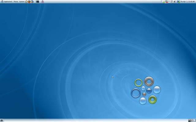 My empty OpenSolaris Desktop at work.