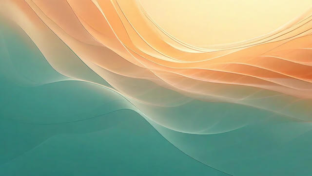 Abstract, wave-like structures, like sand dunes, from blue-green to yellow.